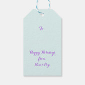 Mermaid Weihnachten Lila Glitzer Personalisiert Geschenkanhänger (Rückseite)