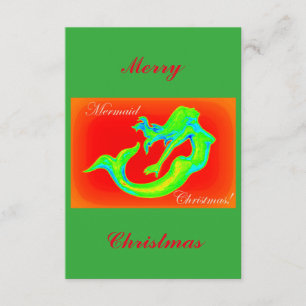 Mermaid Weihnachten rot/grün Einladung