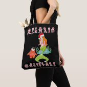 Mermaid Weihnachten und Funny Penguin Tasche (Von Nahem)