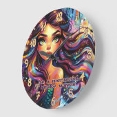 Mermaid Wellen Wall Clock Große Wanduhr (Winkel)