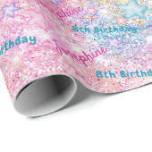 Mermaid whimsical colorful birthday custom geschenkpapier (Rolleneckpunkt)