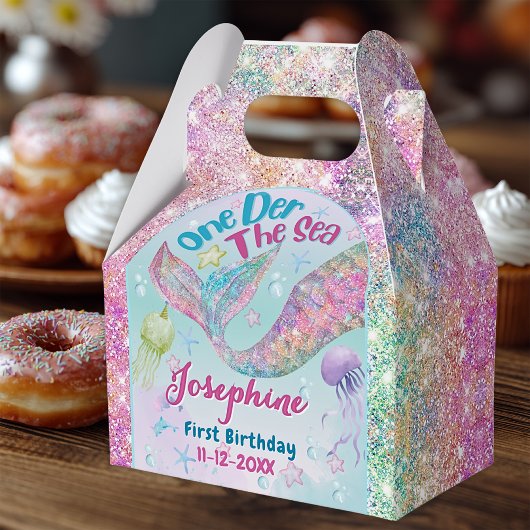 Mermaid whimsical first birthday custom geschenkschachtel