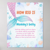 Mermaid Wie groß ist das Baby Shower Game der Mama Poster (Vorne)