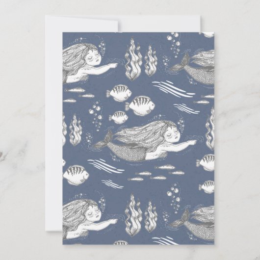 Mermaid Winter Pool Party Einladung (Rückseite)