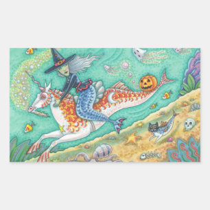 MERMAID WITCH, HALLOWEEN MERHORSE FANTASY STICKERS