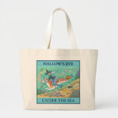 MERMAID WITCH, HALLOWEEN MERHORSE JUMBO TOTE BAG JUMBO STOFFBEUTEL (Vorne)