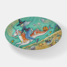 MERMAID WITCH, HALLOWEEN MERHORSE PAPERWEIGHT Oval