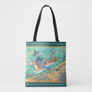 MERMAID WITCH, UNICORN MERHORSE SOLLTE TOTE BAG TASCHE