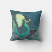 Mermaid with her pearl cushion throw pillow kissen (Vorderseite)
