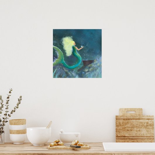 Mermaid with her pearl poster (Küche)