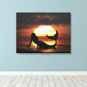 Mermaid Wrapped Canvas Leinwanddruck (Insitu (Holzboden))