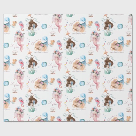 Mermaid Wrapping Paper Geschenkpapier (Flach)