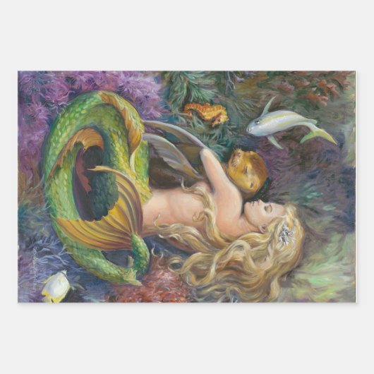 Mermaid Wrapping Paper Set Geschenkpapier Set (Vorderseite 2)