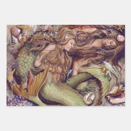 Mermaid Wrapping Paper Set Geschenkpapier Set (Vorderseite)