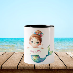 Mermaid wünscht personalisierbare Tasse