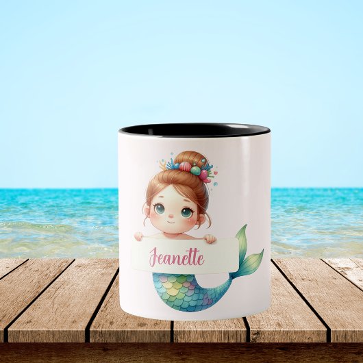 Mermaid wünscht personalisierbare Tasse