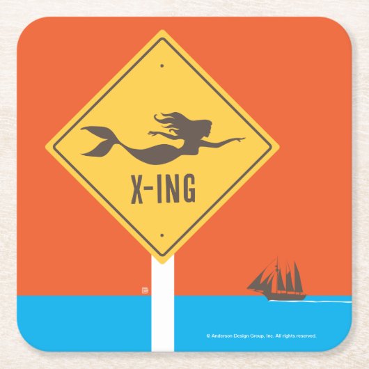 Mermaid X-ing Rechteckiger Pappuntersetzer (Vorderseite)