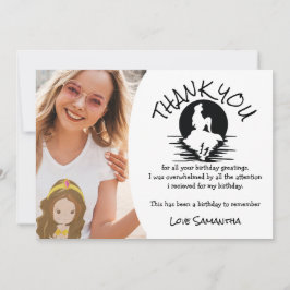 Mermaid Yellow Geburtstagsparty Danke Einladung