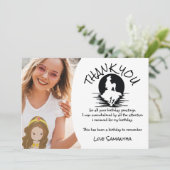 Mermaid Yellow Geburtstagsparty Danke Einladung (Stehend Vorderseite)