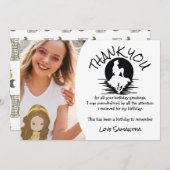 Mermaid Yellow Geburtstagsparty Danke Einladung (Vorne/Hinten)