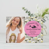 Mermaid Yellow Geburtstagsparty Einladung (Stehend Vorderseite)