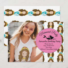 Mermaid Yellow Geburtstagsparty Einladung