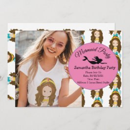 Mermaid Yellow Geburtstagsparty Einladung