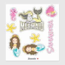Mermaid YELLOW Sea friends Sticker