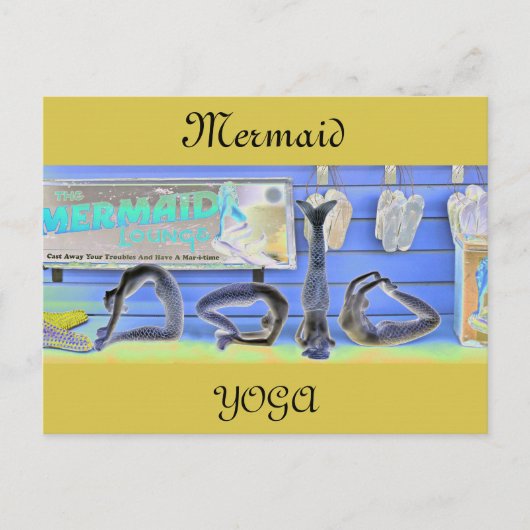 Mermaid Yoga Postcard Postkarte (Vorderseite)