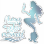 Mermaid-Zitat Aufkleber (Vorderseite)