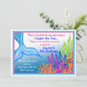 Mermaid zum Geburtstag Einladung (Stehend Vorderseite)