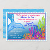 Mermaid zum Geburtstag Einladung (Vorne/Hinten)