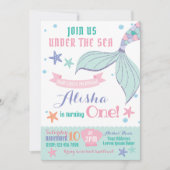Mermaid zum Geburtstag Einladung (Vorderseite)