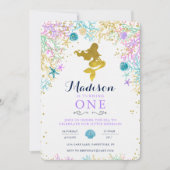 Mermaid zum Geburtstag Einladung (Vorderseite)