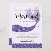 Mermaid zum Geburtstag Einladung für Leepover (Vorne/Hinten)