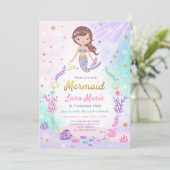 Mermaid zum Geburtstag Einladung unter dem Party (Stehend Vorderseite)