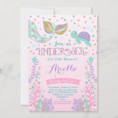 Mermaid zum Geburtstag Einladung unter dem Party (Vorderseite)