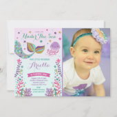 Mermaid zum Geburtstag Einladung unter dem Party (Vorderseite)