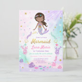 Mermaid zum Geburtstag Einladung unter dem Party (Stehend Vorderseite)
