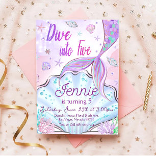 Mermaid zum Geburtstag Einladung unter dem Party