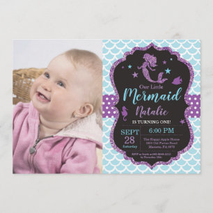 Mermaid zum Geburtstag Einladung unter dem Party