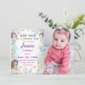 Mermaid zum Geburtstag Einladung unter Wasser (Stehend Vorderseite)