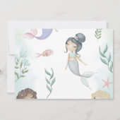 Mermaid zum Geburtstag Einladung unter Wasser (Rückseite)