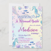 Mermaid zum Geburtstag Einladung unter Wasser (Vorderseite)