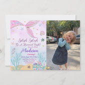 Mermaid zum Geburtstag Einladung unter Wasser (Vorderseite)