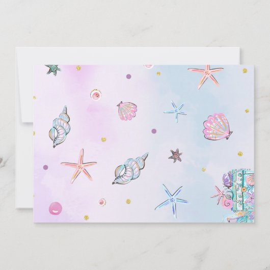 Mermaid zum Geburtstag Einladung unter Wasser (Rückseite)