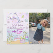 Mermaid zum Geburtstag Einladung unter Wasser (Vorderseite)