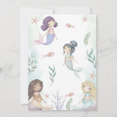 Mermaid zum Geburtstag Einladung unter Wasser (Rückseite)