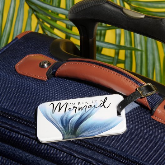 #MermaidLife Im Wirklich eine Meerjungfrau | Blue  Gepäckanhänger (Vorderseite Insitu 3)