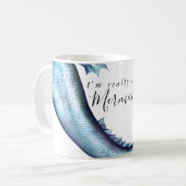 #MermaidLife Im Wirklich eine Meerjungfrau | Blue  Kaffeetasse (Vorderseite Links)
